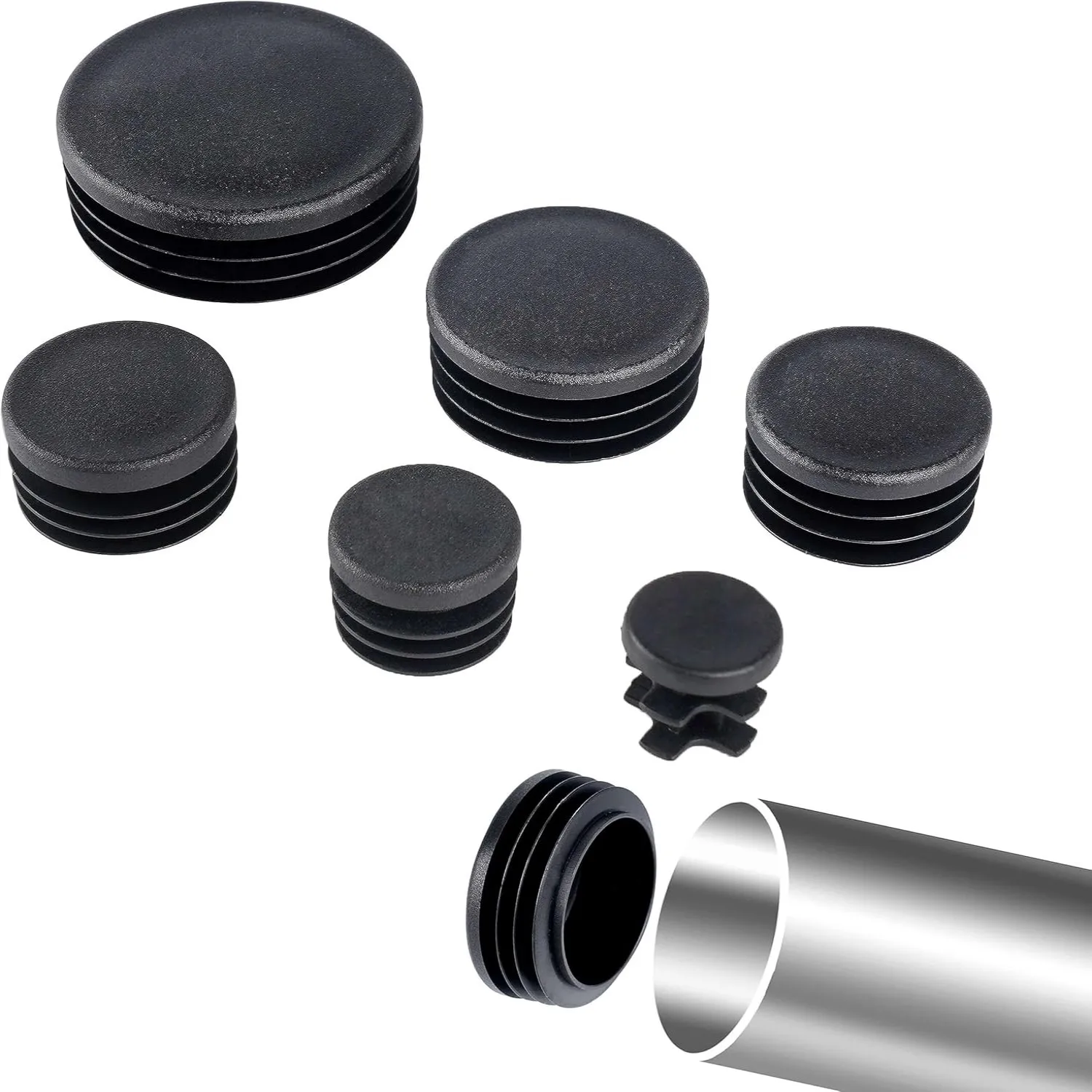 Plugue de tubo redondo preto 1 - Plastic Pipe Clip avaliação e preço